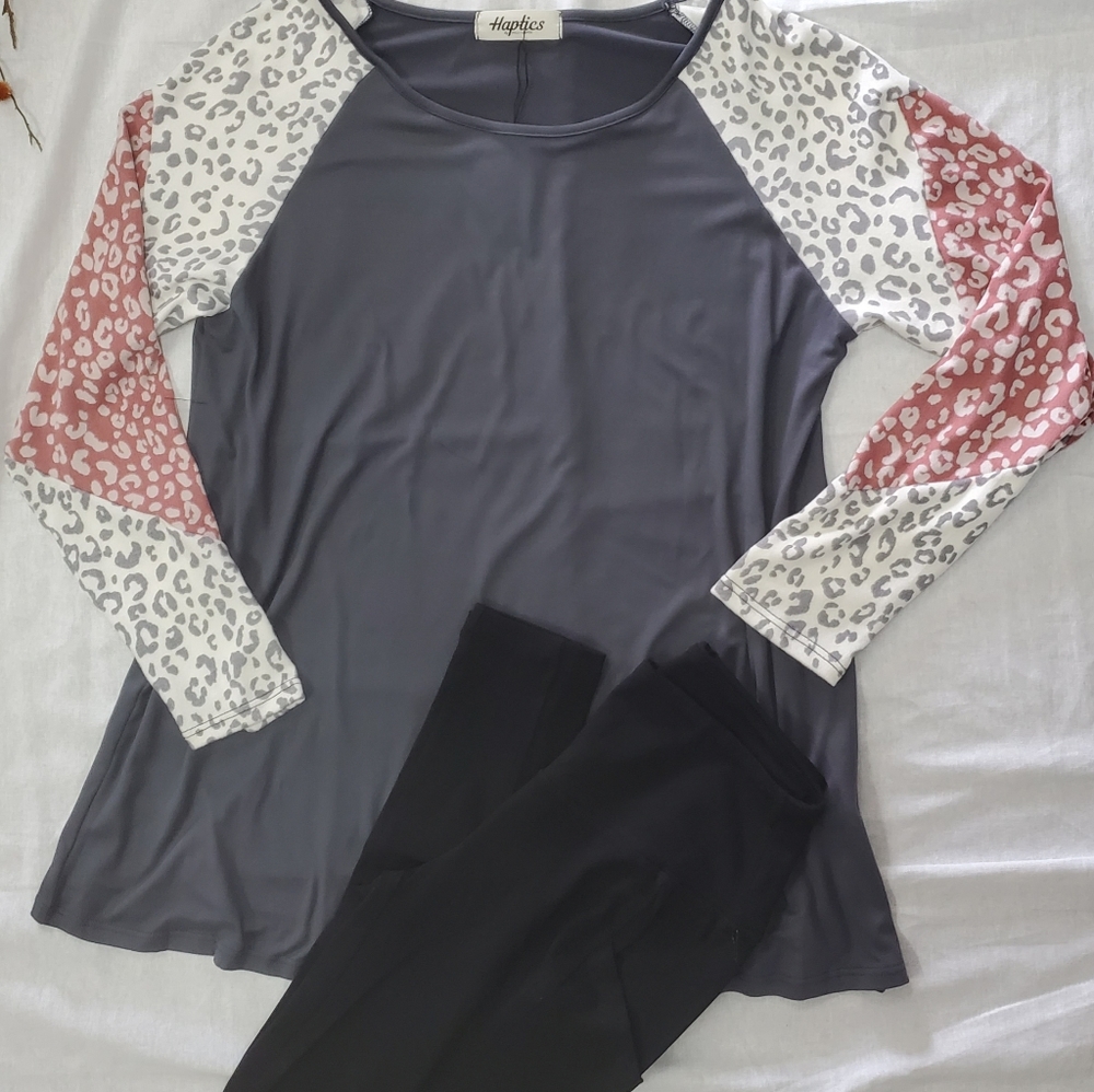 Charcoal raglan top
